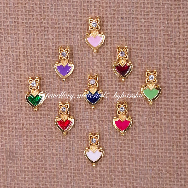 20 x 11 MM Heart with Flower Charms