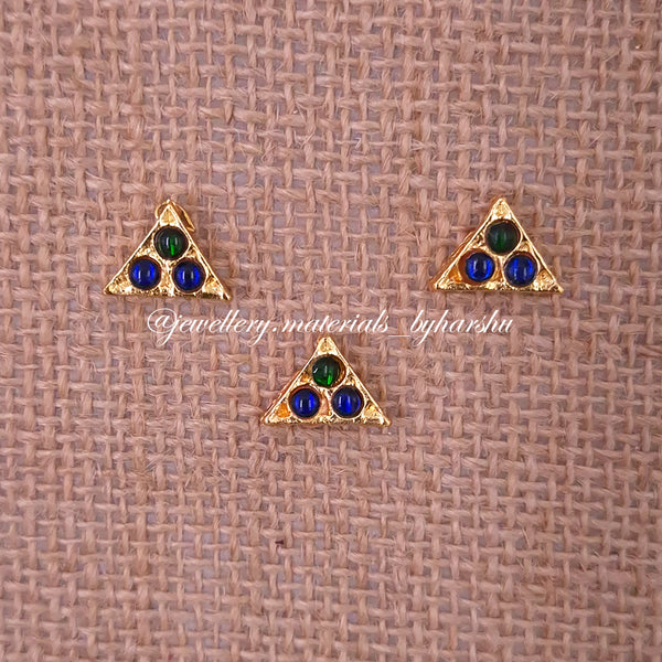 14MM Triangle Kemp Connector (Blue with Green) (1 Piece)