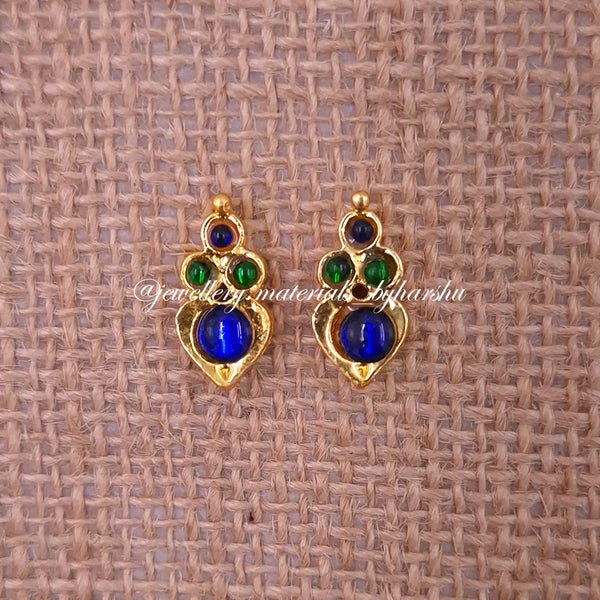 15 x 8MM Kemp Pendant (Blue with Green) (2 Piece)
