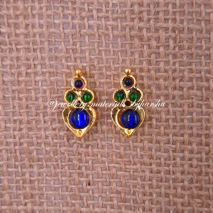 15 x 8MM Kemp Pendant (Blue with Green) (2 Piece)