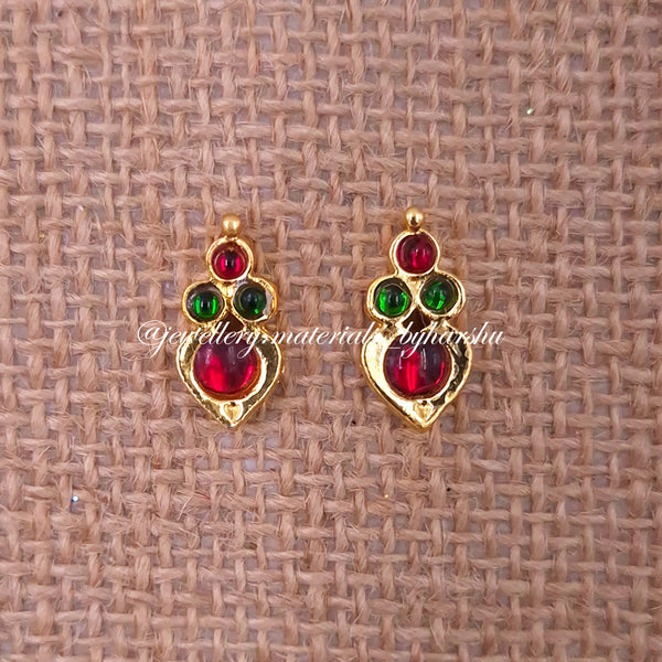 15 x 8MM Kemp Pendant (Red with Green) (2 Piece)