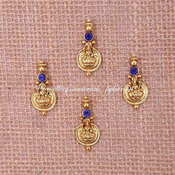 20 x 12MM Gold Lakshmi Charms (Dark Blue)